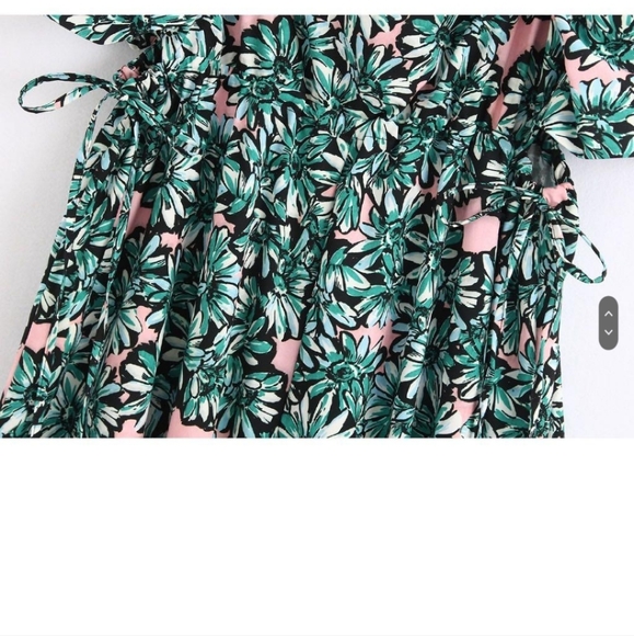Zara floral print poplin puff sleeve dress size small - Picture 9 of 12